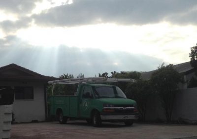 Oahu Sprinkler work truck on a beautiful day